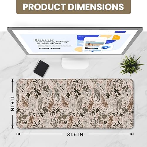 Aesthetic Desk Mat, Cute Magical Forest Desk Pad Protector for Work & Decor, 31.5" x 11.8", Pretty Non-Slip Extended Mouse Pad for Office or Home