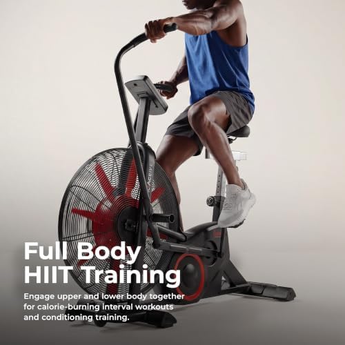 Sunny Health & Fitness Smart Heavy-Duty Fan Bike for HIIT Cycling Workout