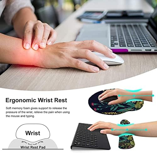 Lateefah Mouse Pad with Wrist Rest, 3-in-1 Gaming Mouse Pad, Keyboard Wrist Rest, Ergonomic Memory Foam Mousepad with Wrist Support for Computer Keyboard