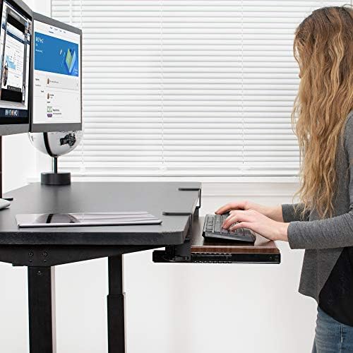VIVO Dark Walnut Clamp-on 27 x 11 in Keyboard Tray, MOUNT-KB05D