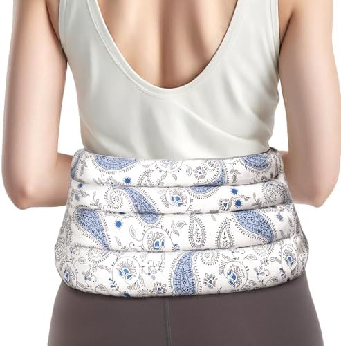 Microwave Heating Pad for Back with Moist Heat, Extra Large Microwavable Heating Wrap for Lumbar, Waist, Stomach, Shoulder, Neck Hot or Cold Pack, Reusable, Portable