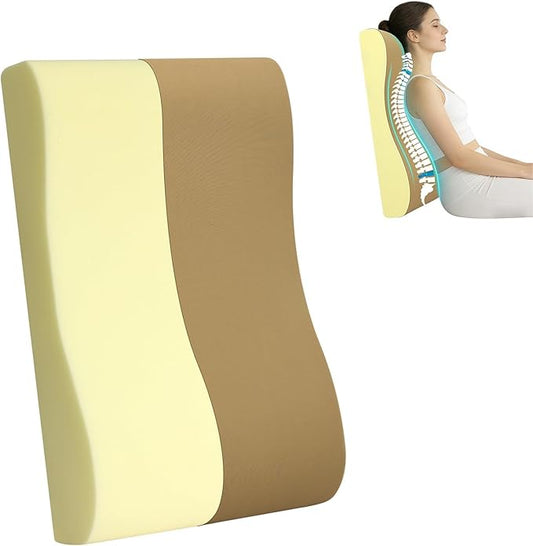 2-in-1 Neck Pillow Lumbar Support Pillow for Recliner Couch & Nursery Glider Chairs- High-Resilient Foam Cushion Ergonomic Back Support for Comfort in Rocking, Feeding, Nursing Brown M