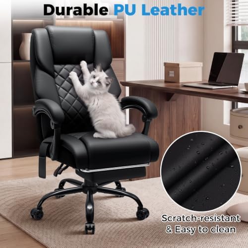HOFFREE Comfortable Office Chair with Lumbar Support for Back Pain Relief