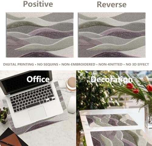 Monochromatic Abstract Linen Placemats, Halftone Effect Minimalist Art Table Mats for Table Washable Heat Insulation Thick Dining Mat, Indoor/Outdoor 12X18 in 4 Pcs