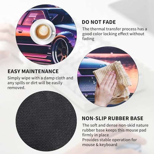 JDM Car R34 Large Mouse Pad, 35.4" x 15.7" Japanese Car Purple Sea Cool Desk Mat Computer Accessories Gaming Office Organizers Supplies Decor Essentials Keyboard Pads for Desk Rubber
