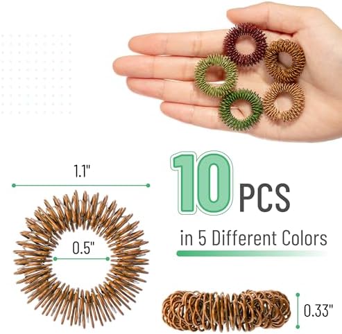Mr. Pen- Spiky Sensory Rings, 10 Pack, Colorful
