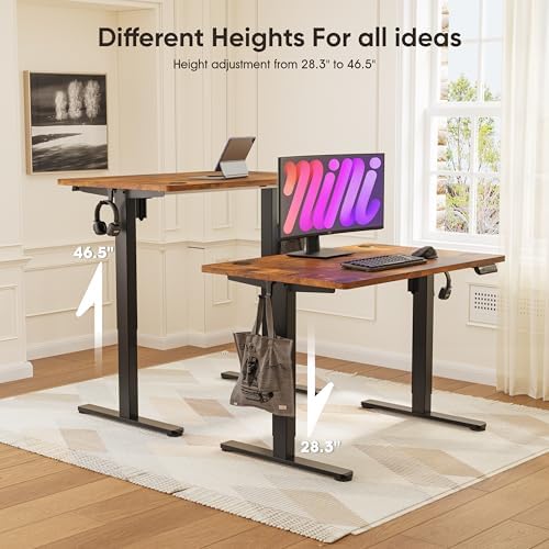 Monomi 39.4" Electric Standing Desk, Height Adjustable sit Stand up,Brown