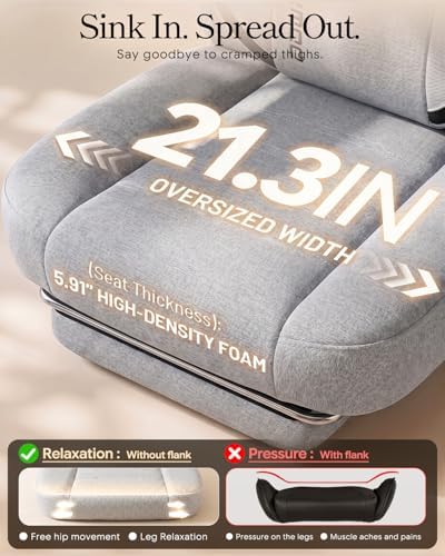 Dowinx Big and Tall Gaming Chair with Footrest, Gray