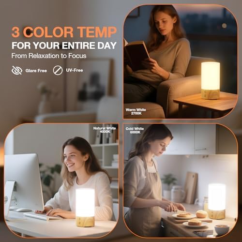 Bakzon Light Therapy Lamp 10000 Lux, UV-Free Sun Lamp with 4 Brightness Levels & 3 Color Temperatures, Full Spectrum Daylight Lamp with Remote Control & Timer for Home Office Desk