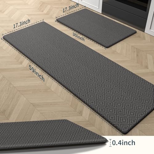 Kitchen Mat 2PCS Kitchen Rugs Cushioned Anti-Fatigue Rug Standing Desk Mat