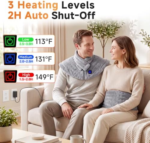 Cordless Heating Pad for Neck and Shoulders Back, 10000mAh Battery,2 Packs
