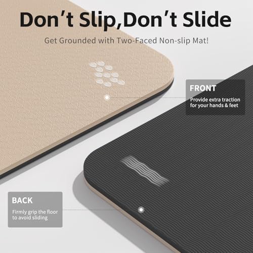 PAIDU Yoga Mat 8mm TPE Non‑Slip Fitness Mat with Strap for Home Workouts