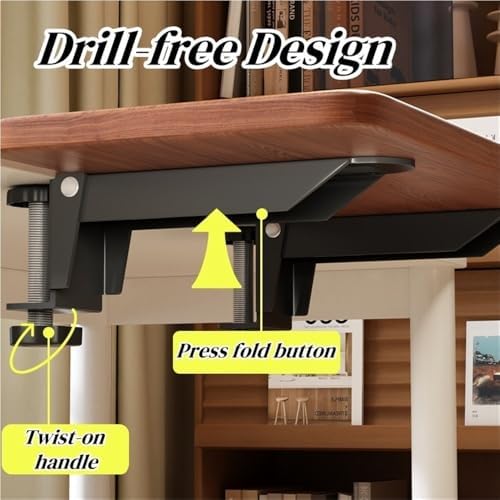 Desk Extender Tray, Clamp-on Kitchen Table Extender, Ergonomic Desk Extenders, Computer Armrest Table Stand, Countertop Gap Rack for Home, Office, Desktop(E,31.5" Lx9.4 W)