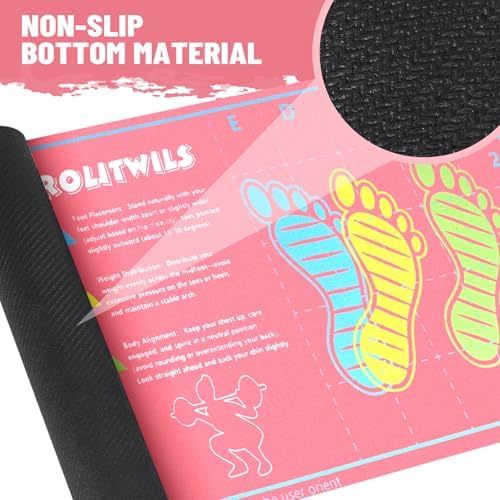 31.5'' X 13.8'' Anti-Slip Squat Mat with Foot Position Guides, Professional-Grade Exercise Mat Perfect for Squats, Leg Training and Lunges, Enhancing Muscle Activation, Versatility and Safety for Home Fitness Enthusiasts