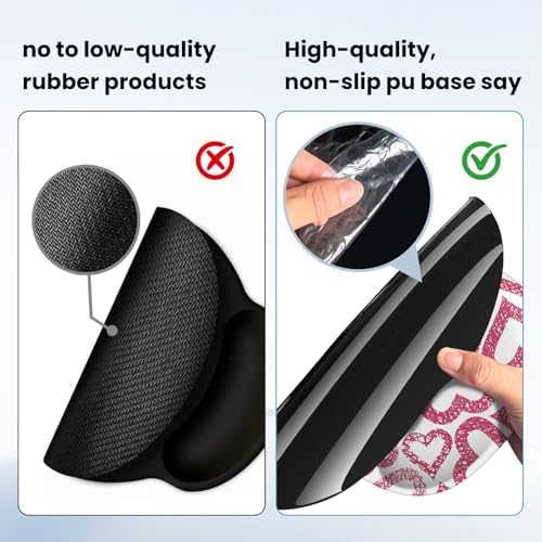 Mouse pad with Wrist Rest,Relieving Pain Memory Foam Computer pad, Ergonomic Desktop Mouse, Silicone Material Mouse pad, with Non-Slip PU Base (Love)
