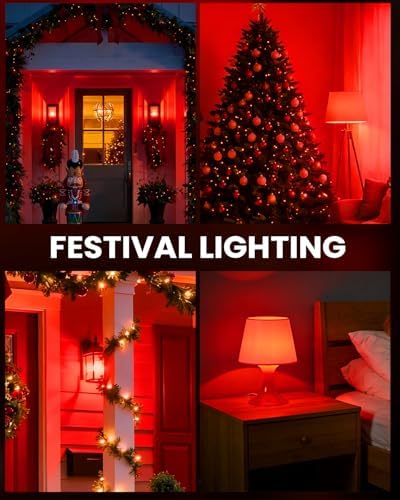 Red Light Bulb for Sleep: A19 9W 2 Pack,60W Equivalent,E26 LED