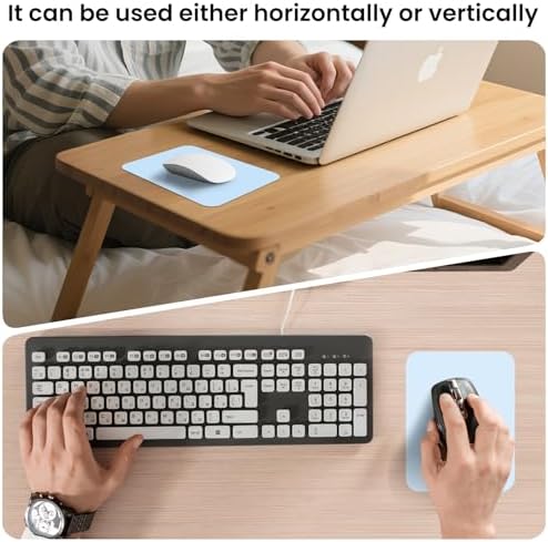 Small Mouse Pad 6 x 8 Inch, Horizontal and Vertical Flexible use. Great for Traveling, Wireless laptops, Keyboard Trays, Offices, etc. (Blue)