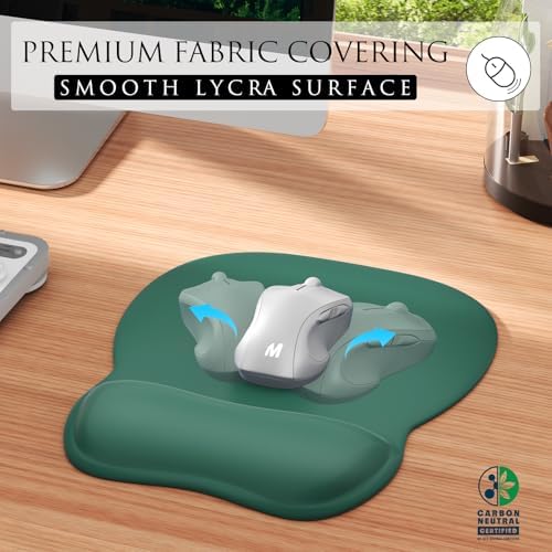 MROCO Ergonomic Mouse Pad with Gel Wrist Rest, 9.4 x 8.1 in, Forest Green