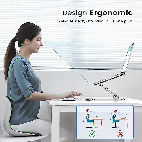 Orlian Adjustable Aluminum Laptop Stand for Desk, Laptop Riser for 11-16"