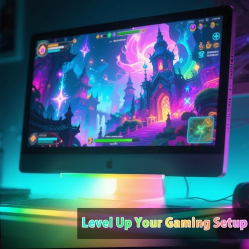 12" Under Monitor RGB Light Bar, 16 Million Colors, USB Powered, 3-Way Control with Button Remote & App, LED Desk Light for Gaming Setup, PC & Display