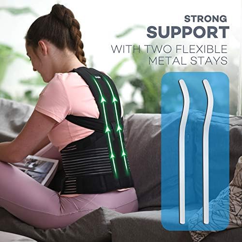 Posture Corrector for Women and Men Thoracic Back Brace Straightener Shoulder Upright Support Trainer for Body Correction and Neck Pain Relief, Small (waist 26-34 inch)