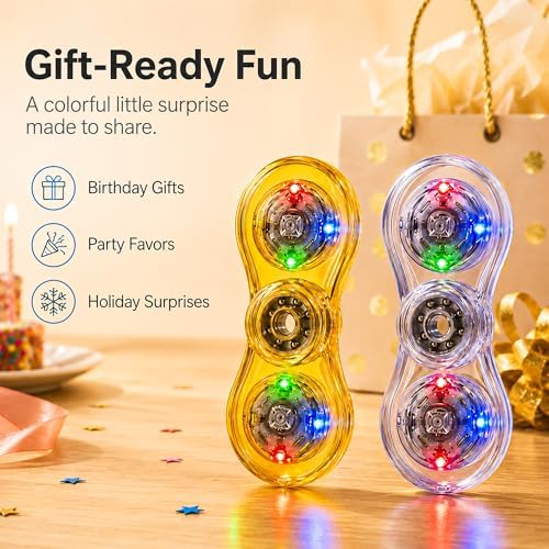 LED Fidget Spinner 2 Pack, Light Up Sensory Fidget Toys for Kids