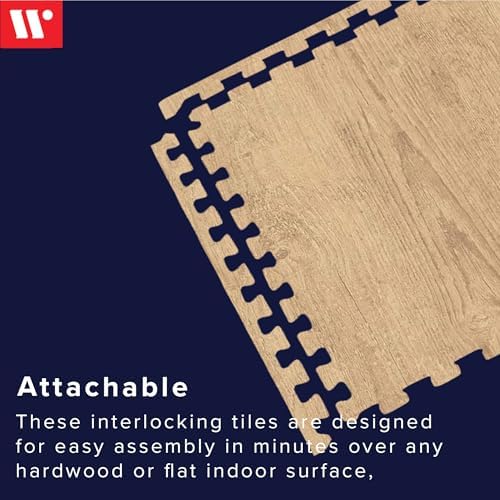 Forest Floor Farmhouse 3/8 Inch Thick Printed Foam Tiles, Premium Wood Grain Interlocking Foam Floor Mats, Anti-Fatigue Flooring – Stylish Flooring Solution