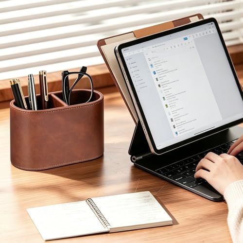 Pen Holder for Desk, Small Remote Control Holder, Brown