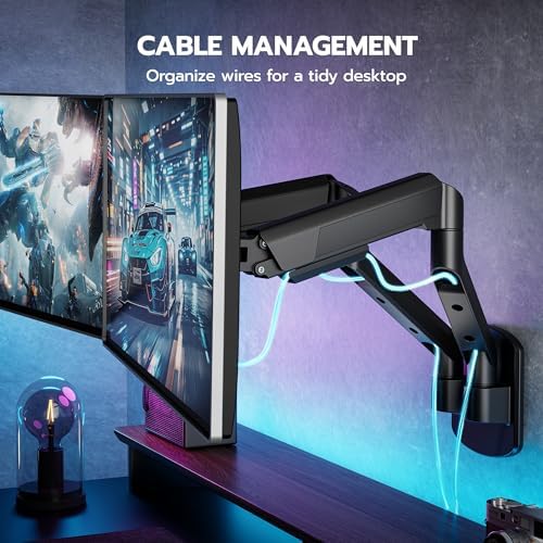 ARES WING 17-35 Inch Ultrawide Dual Monitor Wall Mount, Black