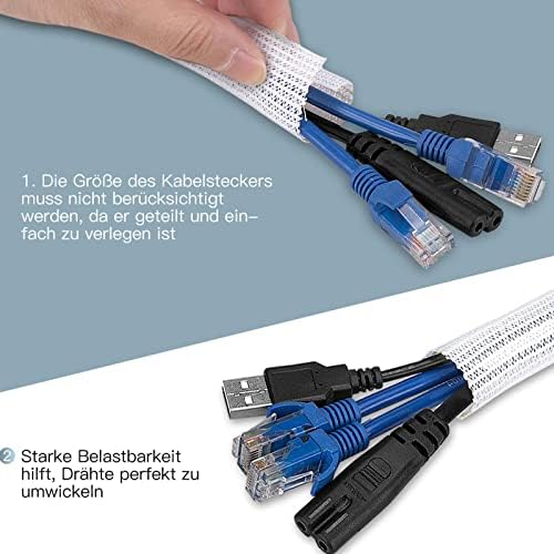 AGPTEK Cable Sleeve, 20ft - 4/5 inch Cable Management Cord Hider, White