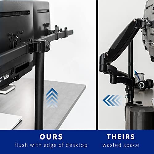 VIVO Triple Monitor 21.5 to 27 inch LED LCD Clamp-on Desk Mount, Flush to Wall, Heavy Duty Articulating Computer Stand, Holds 3 Screens, for Home Office Workstation, Black, STAND-V103C