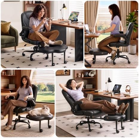 Pinmoco Adjustable Foot Rest for Office Chair, Under Desk Footrest, Black