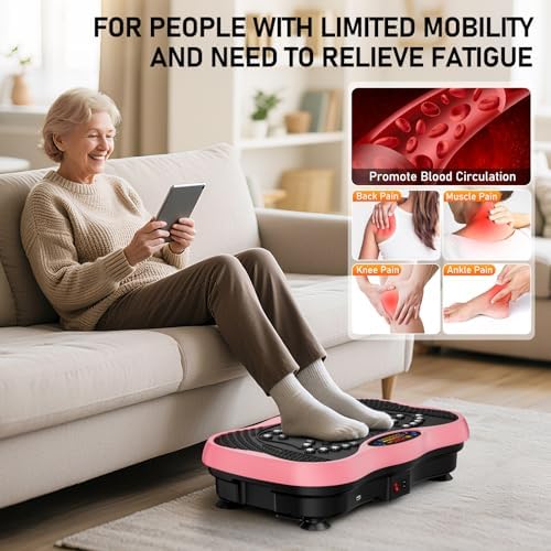 Vibration Plate Exercise Machine, 130 Levels Full Body Workout Vibrating Plate for Lymphatic Drainage Weight Loss, 450 Lbs Capacity Shake Platform with Bluetooth for Women Men