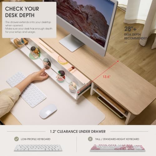 Fenge Monitor Stand with Acrylic Display Drawer for Figures & Collectibles