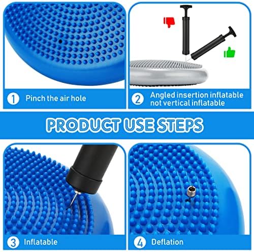 Jerify 4 Pcs Wiggle Seat Flexible Inflated Wobble Cushion