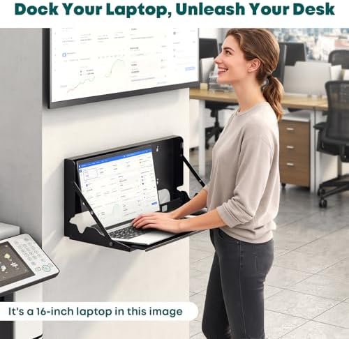Flip Down Wall Mount Keyboard Tray, 24 Inch Keyboard Holder