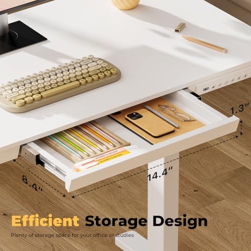 40" Electric Stand up Desk with Drawer, Height Adjustable