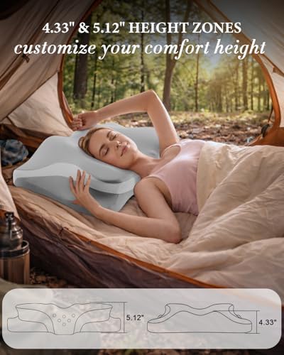 Cervical Pillow for Neck Pain, Ergonomic Memory Foam Contour Pillow