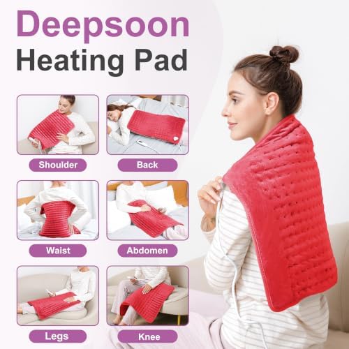 Heating Pad,Electric Heating Pads,Heating Pad for Back,Red,24x20 Inch