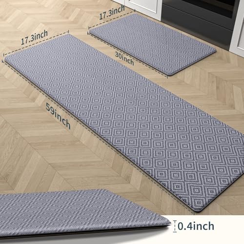 Kitchen Mat 2PCS Kitchen Rugs Cushioned Anti-Fatigue Rug Standing Desk Mat