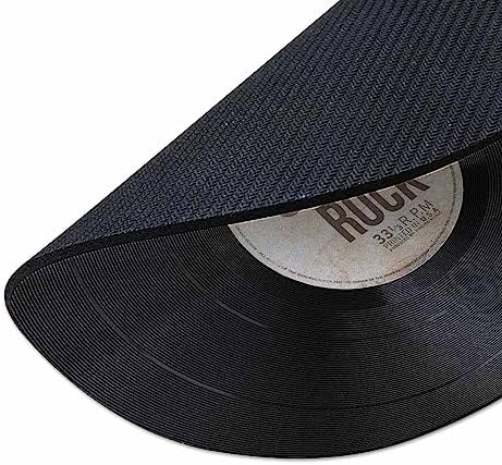 Non-Slip Round Mousepad, WIRESTER Vintage Vinyl Record White Brown Mouse Pad for Home, Office and Gaming Desk