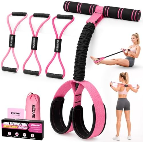 Pedal Resistance Bands with Handles & Figure 8 Full Body Exercise Set