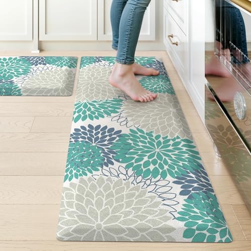 KIMODE Anti Fatigue Kitchen Mats for Floor 2PCS, Cushioned Standing Mats