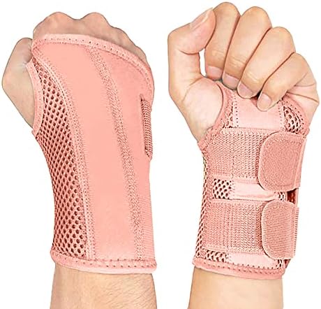 NuCamper Wrist Brace for Carpal Tunnel Night Wrist Support Right Hand Pink