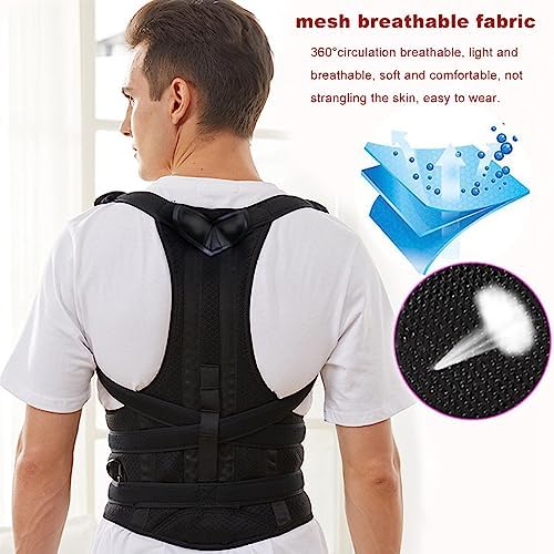NICHOY Postural Extension Back Straightener, Kyphosis Support, Mild Scoliosis Rigid Posture Corrector Vest, Easy to Wear(A,L-L)