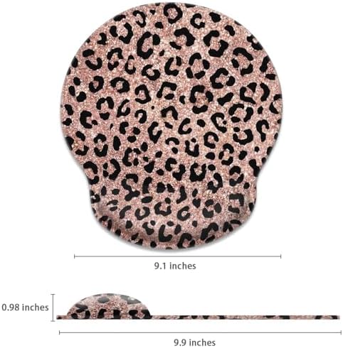 Britimes Ergonomic Mouse Pad with Wrist Support, Rose Leopard