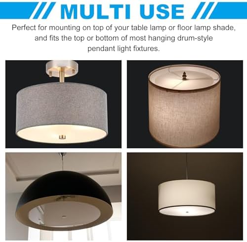 PATIKIL Lampshade Diffuser, 2 Pack 9.5" Diameter with 3/8" Center Hole Round Diffuser for Drum Lampshades Pendants Light Fits 10-12" Openings, Frosted White