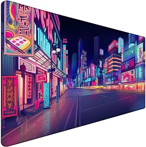 Japanese City Big Desk Mat Large Office Desk Pad Durable Extended Mouse Mat