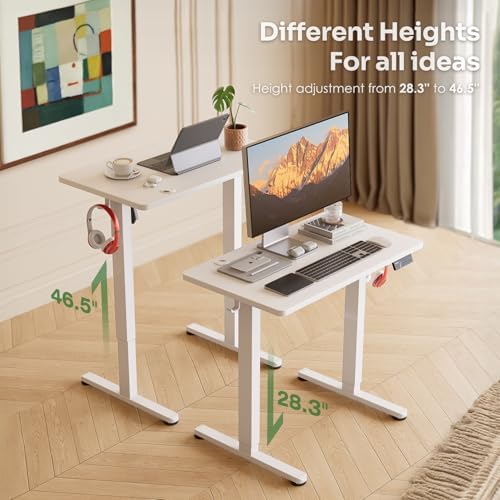 Monomi 39.4" Electric Standing Desk, Height Adjustable sit Stand up,White