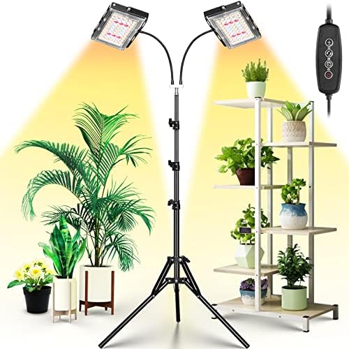 LBW Grow Light for Indoor Plants, Dual-Head Full Spectrum LED Plant Light